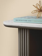 Dark Grey Valencia Marble and Mango Wood Console Table - Image 4 of 8