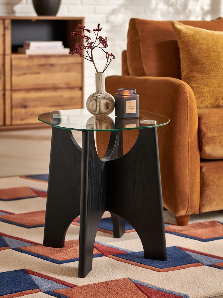 Black Langton Glass Side Table - Image 1 of 4