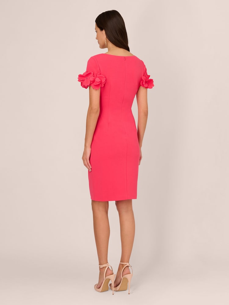 Adrianna Papell Pink Knit Crepe Short Dress - Image 2 of 7