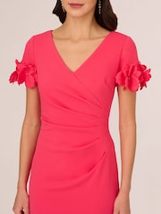 Adrianna Papell Pink Knit Crepe Short Dress - Image 4 of 7