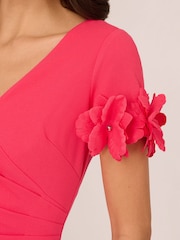Adrianna Papell Pink Knit Crepe Short Dress - Image 5 of 7