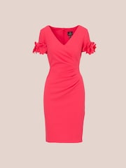Adrianna Papell Pink Knit Crepe Short Dress - Image 6 of 7