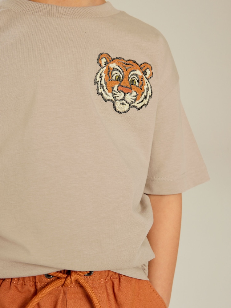 Neutral Tiger 100% Cotton Short Sleeve Character T-Shirt (3mths-7yrs) - Image 3 of 6