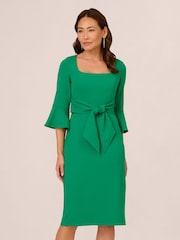 Adrianna Papell Green Bell Sleeve Tie Front Dress - Imagem 1 de 7