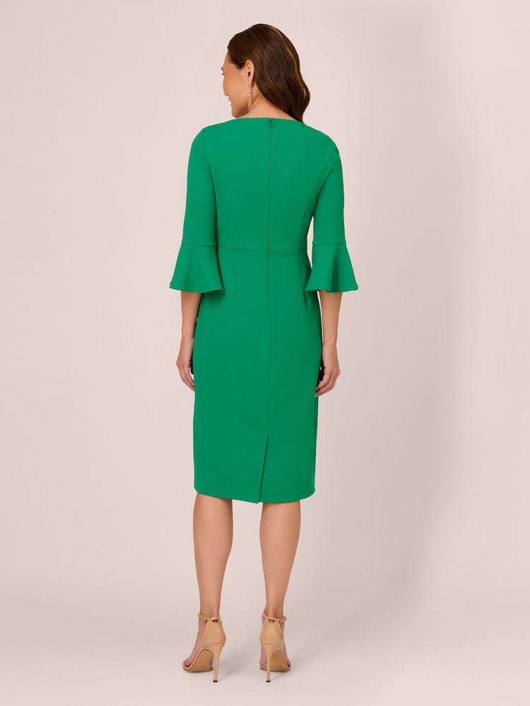 Adrianna Papell Green Bell Sleeve Tie Front Dress - Imagem 2 de 7