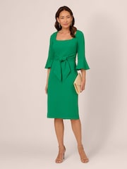 Adrianna Papell Green Bell Sleeve Tie Front Dress - Imagem 3 de 7