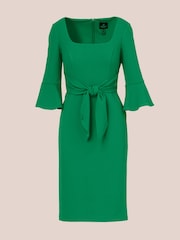 Adrianna Papell Green Bell Sleeve Tie Front Dress - Imagem 6 de 7