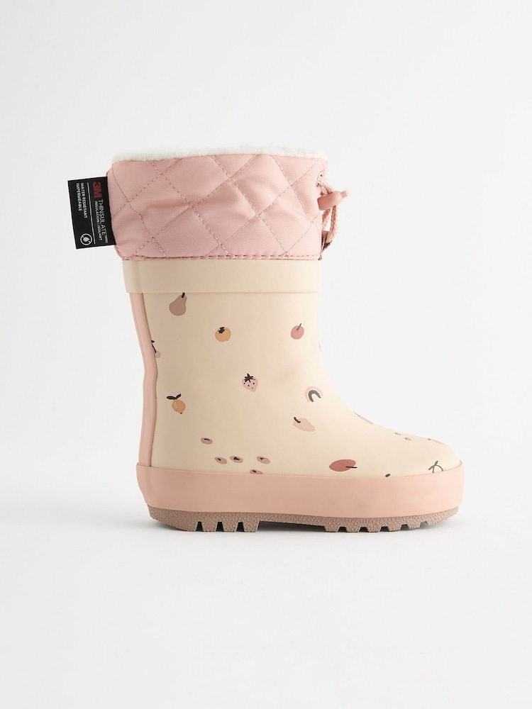 Neutral Fruit Cuff Wellies - Image 2 of 5