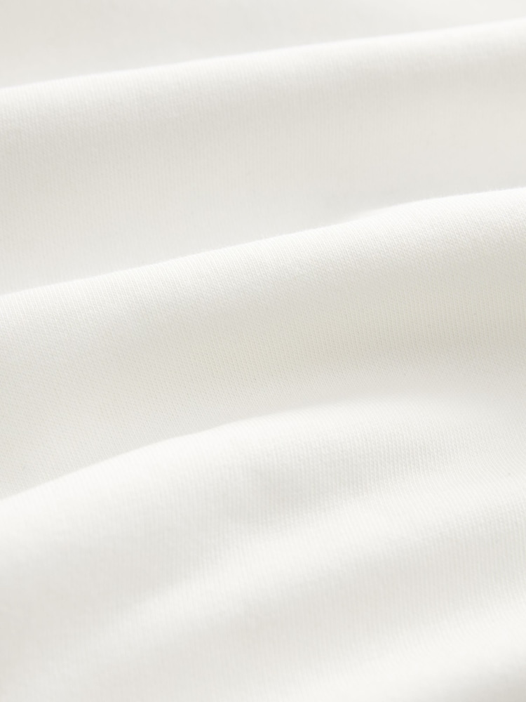 Ecru White Oversized Relaxed Fit Back Graphic Slogan Longline Hoodie - Image 6 of 6