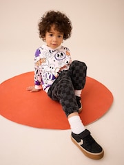 White/Purple Halloween Crew Neck Ghosts 100% Cotton Sweatshirt (3mths-7yrs) - Image 4 of 7