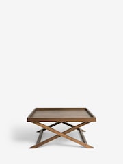 Dark Natural Butler Oak Tray Coffee Table - Image 11 of 12