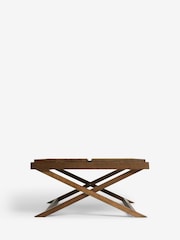 Dark Natural Butler Oak Tray Coffee Table - Image 8 of 12