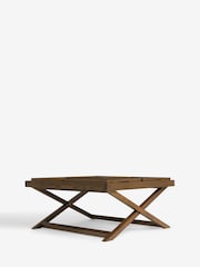 Dark Natural Butler Oak Tray Coffee Table - Image 9 of 12