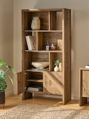 Dark Bronx Marquetry Oak Effect Bookcase - Image 2 of 8