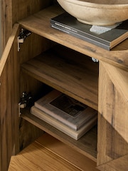 Dark Bronx Marquetry Oak Effect Bookcase - Image 3 of 8
