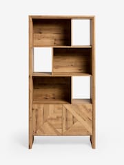Dark Bronx Marquetry Oak Effect Bookcase - Image 4 of 8