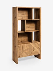 Dark Bronx Marquetry Oak Effect Bookcase - Image 6 of 8