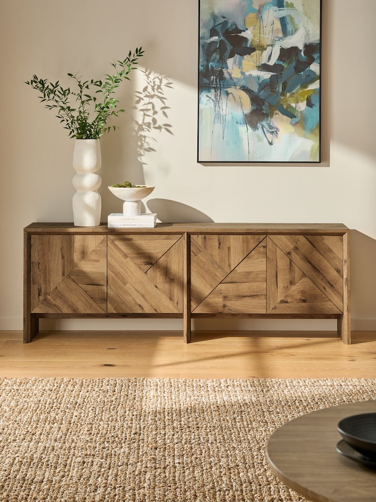 Buy Dark Bronx Marquetry Oak Effect Extra Large Sideboard from the