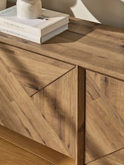 Dark Bronx Marquetry Oak Effect Extra Large Sideboard - Image 4 of 8