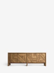 Dark Bronx Marquetry Oak Effect Extra Large Sideboard - Image 5 of 8