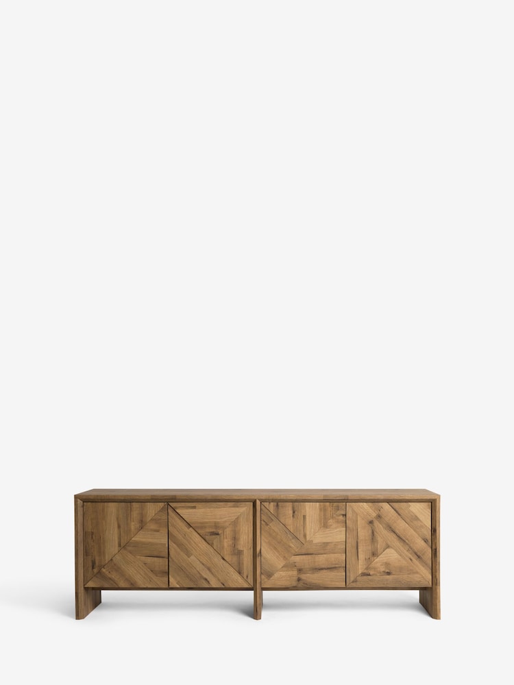 Dark Bronx Marquetry Oak Effect Extra Large Sideboard - Image 8 of 8