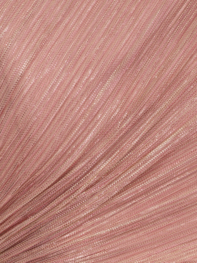 Adrianna Papell Pink Crinkle Metallic Gown - Image 7 of 7