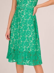 Adrianna Papell Green Lace Midi Dress - Image 7 of 7