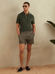 Reiss Olive Green Rainer Towelling Polo Shirt - Image 3 of 5