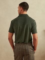 Reiss Olive Green Rainer Towelling Polo Shirt - Image 4 of 5