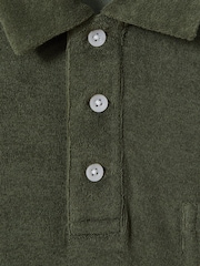 Reiss Olive Green Rainer Towelling Polo Shirt - Image 5 of 5
