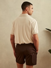 Reiss Off White Eden Towelling Cuban Collar Shirt - Image 5 of 6