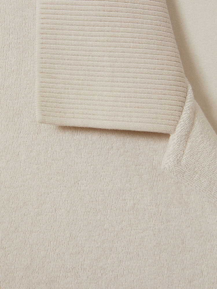 Reiss Off White Eden Towelling Cuban Collar Shirt - Image 6 of 6