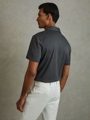 Reiss Blue Multi Gino Mercerised Cotton Colourblock Cuban Collar Shirt - Image 4 of 5