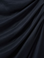 Reiss Navy Beaux Modal Blend Ruched Midi Dress - Image 6 of 6