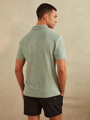 Reiss Mint Rainer Towelling Polo Shirt - Image 4 of 5