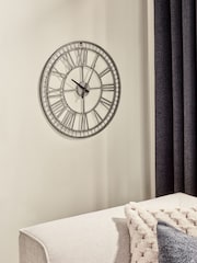 Silver 60cm Skeleton Clock - Image 2 of 5