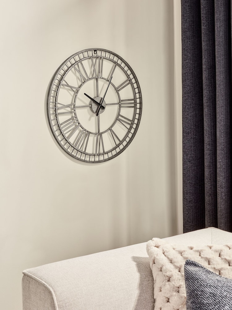 Silver 60cm Skeleton Clock - Image 2 of 5