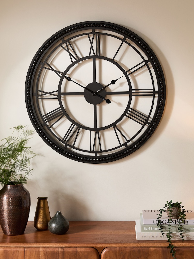 Black 75cm Bobbin Wall Clock - Image 1 of 6