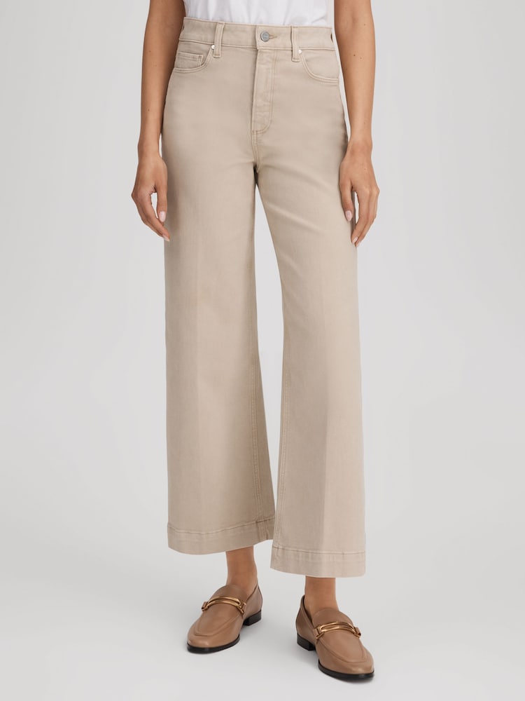 Soft Sand - Paige Flared Cropped Jeans - Imagen 1 de 6