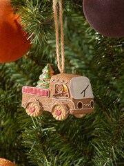 Brown Gingerbread Truck Light Up Christmas Bauble - Image 1 of 4