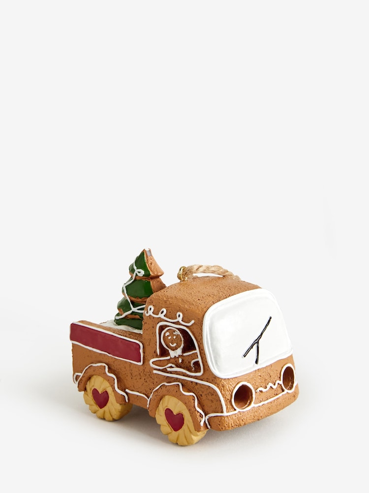 Brown Gingerbread Truck Light Up Christmas Bauble - Image 4 of 4