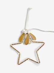 Gold Light Up Star Mistletoe Christmas Decoration - Image 3 of 4