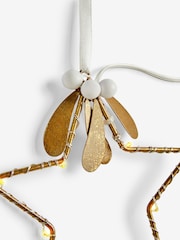 Gold Light Up Star Mistletoe Christmas Decoration - Image 4 of 4