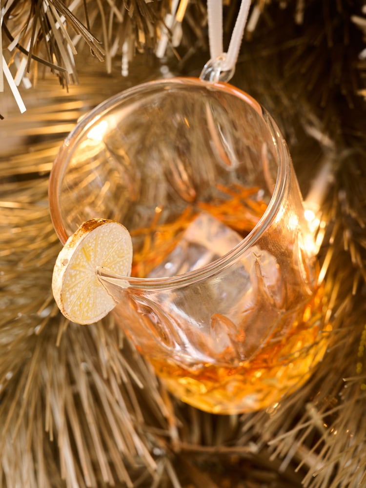 Brown Whiskey Glass Christmas Bauble - Image 2 of 4
