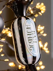 Monochrome Bah Humbug Glass Christmas Bauble - Image 2 of 4