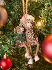 Natural Hamish the Highland Cow Christmas Bauble - Image 1 of 4
