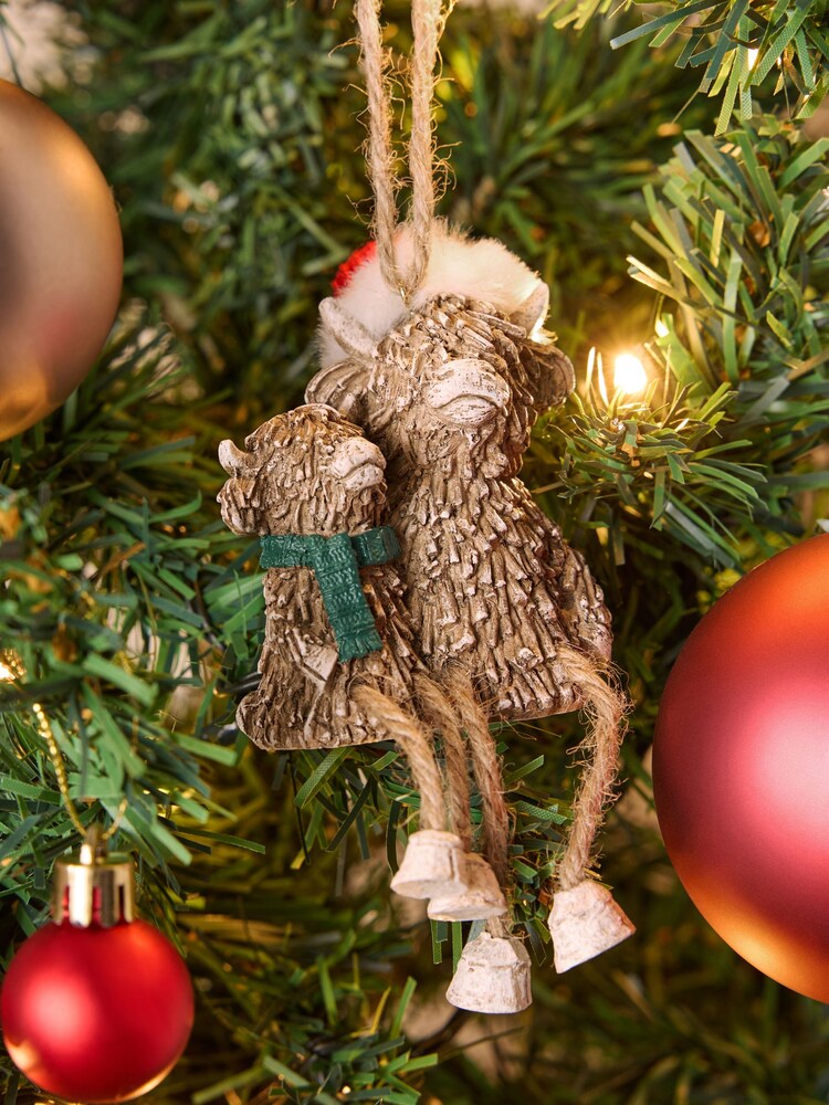 Natural Hamish the Highland Cow Christmas Bauble - Image 1 of 4