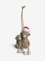 Natural Hamish the Highland Cow Christmas Bauble - Image 3 of 4