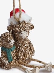 Natural Hamish the Highland Cow Christmas Bauble - Image 4 of 4