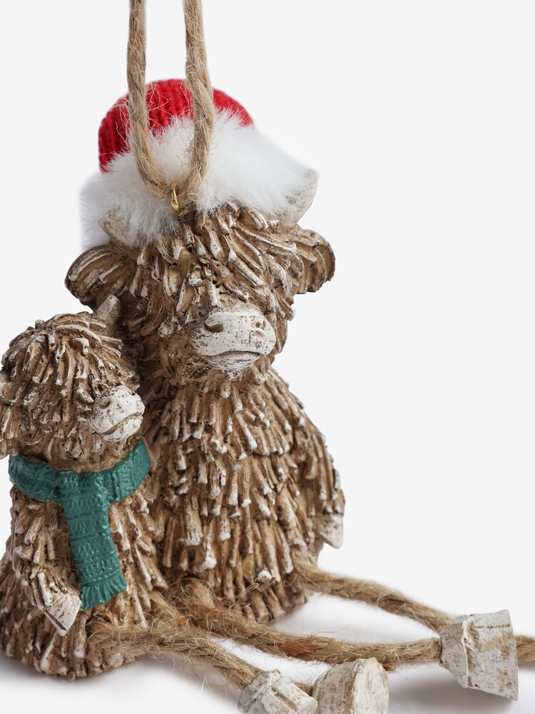 Natural Hamish the Highland Cow Christmas Bauble - Image 4 of 4